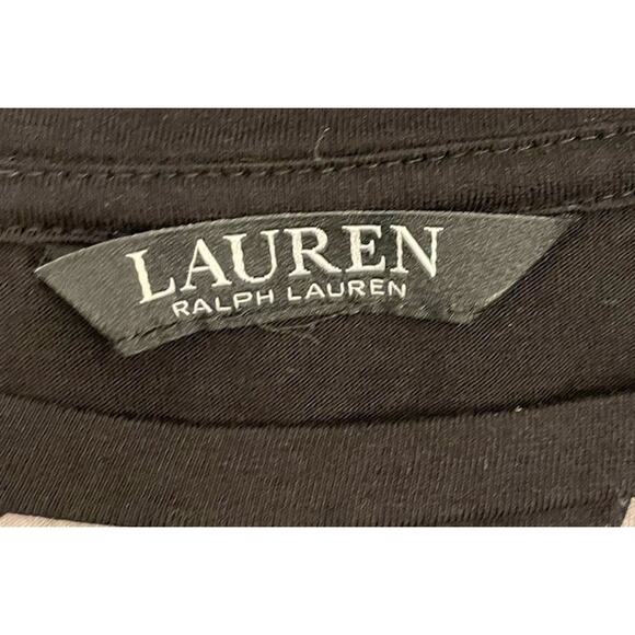 Lauren Ralph Lauren Black Label Boat Neck Short Sleeve Logo Script Shirt Large - Picture 2 of 7